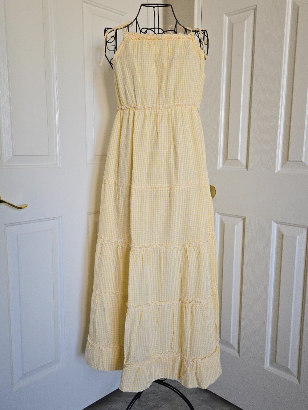 Jessica Simpson Gingham Tiered Maxi Dress